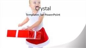  Presentation with new baby girl - Amazing slide deck having holidays baby girl with presents backdrop and a white colored foreground