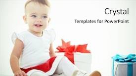  Presentation with happy birthday baby - Cool new theme with griffon vulture gyps fulvus in backdrop and a gray colored foreground