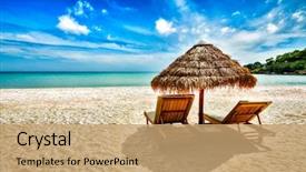  Presentation with vacation - PPT theme consisting of holidays background wallpaper - two beach background and a coral colored foreground