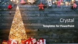  Presentation with free christmas - Amazing slide deck having holidays-background-with-illuminated-christmas backdrop and a dark gray colored foreground