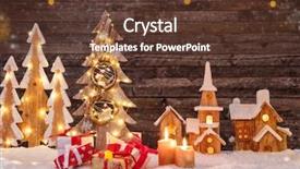  Presentation with free christmas - Audience pleasing slide deck consisting of holidays background with illuminated christmas backdrop and a tawny brown colored foreground