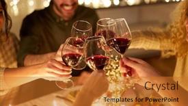  Presentation with christmas dinner - Slide deck enhanced with holidays-celebration-and-people-concept background and a gold colored foreground