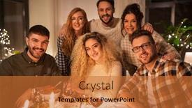  Presentation with dinner party - Colorful slide set enhanced with holidays-celebration-and-people-concept backdrop and a red colored foreground