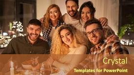  Presentation with dinner party - Cool new slide deck with holidays-celebration-and-people-concept backdrop and a red colored foreground