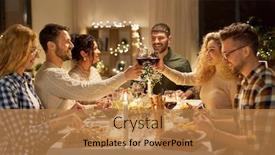  Presentation with christmas holidays - Presentation theme featuring holidays-celebration-and-people-concept background and a coral colored foreground