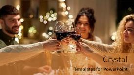  Presentation with christmas holidays - PPT theme having holidays-celebration-and-people-concept background and a gold colored foreground