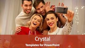  Presentation with happy holidays - Slide deck having tradition picture - holidays and celebration concept background and a crimson colored foreground