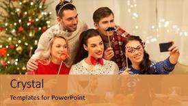  Presentation with happy holidays - Beautiful slide set featuring tradition picture - holidays and celebration concept backdrop and a gold colored foreground