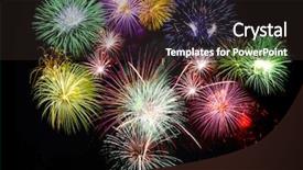  Presentation with displaying - Beautiful presentation theme featuring holidays celebration fireworks displaying backdrop and a wine colored foreground