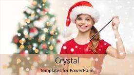  Presentation with magic wand - Presentation theme having gift box magic wand background and a coral colored foreground