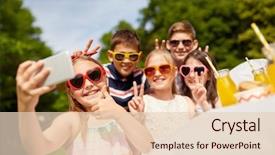  Presentation with kids garden - PPT theme featuring holidays childhood and technology concept background and a lemonade colored foreground