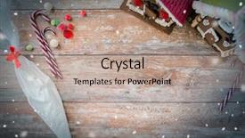  Presentation with christmas baking - Beautiful PPT theme featuring holidays christmas baking and sweets backdrop and a coral colored foreground