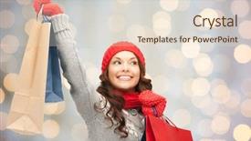  Presentation with christmas sale - Amazing theme having holidays christmas sale and people backdrop and a lemonade colored foreground