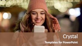  Presentation with christmas lights - Audience pleasing PPT theme consisting of holidays communication and people concept backdrop and a tawny brown colored foreground