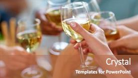  Presentation with holidays - PPT theme having holidays concept - hands clinking wine background and a red colored foreground