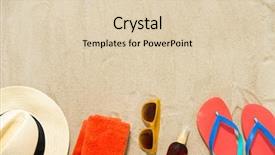  Presentation with sunscreen - Theme enhanced with holidays concept - straw hat flip background and a lemonade colored foreground