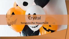  Presentation with scary halloween - Audience pleasing theme consisting of holidays decoration and party concept backdrop and a gold colored foreground