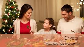  Presentation with christmas dinner - Amazing theme having holidays-family-and-celebration-concept backdrop and a coral colored foreground
