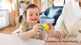  Presentation with happy holidays - PPT theme consisting of holidays-family-and-people-concept background and a coral colored foreground