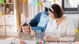  Presentation with happy holidays - Presentation design featuring holidays-family-and-people-concept background and a  colored foreground