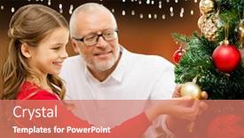  Presentation with family tree - PPT layouts enhanced with holidays-family-and-people-concept background and a coral colored foreground