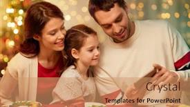  Presentation with christmas dinner - Amazing presentation theme having holidays-family-and-technology-concept backdrop and a coral colored foreground