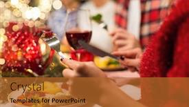  Presentation with christmas food - Beautiful slide set featuring holidays-food-and-celebration-concept backdrop and a red colored foreground