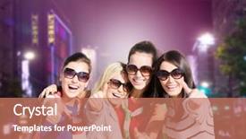  Presentation with girls night - Theme enhanced with holidays friendsip nightlife and happy background and a  colored foreground