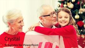  Presentation with red christmas holiday illustration - Presentation theme consisting of holidays generation christmas and people background and a red colored foreground