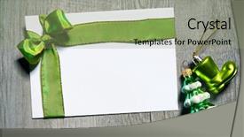  Presentation with gift card envelope - Audience pleasing presentation theme consisting of holidays gift card with green backdrop and a mint green colored foreground