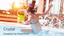  Presentation with summer camp - PPT layouts featuring holidays in the summer camp background and a sky blue colored foreground