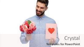  Presentation with heart flowers - Colorful slide deck enhanced with holidays-love-and-people-concept backdrop and a sky blue colored foreground