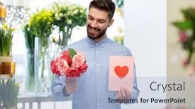  Presentation with happy holidays - Colorful presentation design enhanced with holidays-love-and-people-concept backdrop and a light blue colored foreground