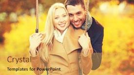  Presentation with dating - Beautiful presentation theme featuring restaurant - breakfast served with coffee orange backdrop and a tawny brown colored foreground