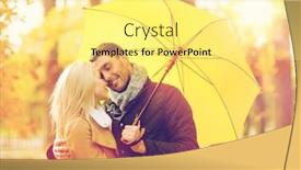  Presentation with dating - Amazing slide set having holidays love travel tourism relationship and dating concept - romantic couple kissing in the autumn park backdrop and a blonde colored foreground