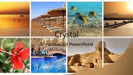  Presentation with memories - Colorful PPT layouts enhanced with holidays memories from egypt backdrop and a coral colored foreground