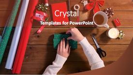  Presentation with christmas holidays - Colorful theme enhanced with holidays-new-year-and-christmas backdrop and a tawny brown colored foreground