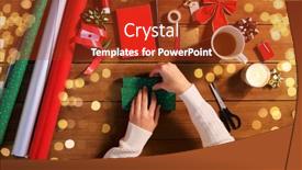  Presentation with green lights - Beautiful presentation featuring holidays-new-year-and-christmas backdrop and a tawny brown colored foreground