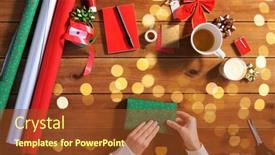  Presentation with green lights - Slides consisting of holidays-new-year-and-christmas background and a tawny brown colored foreground