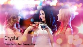  Presentation with night club - Cool new slide set with holidays nightlife bachelorette party backdrop and a coral colored foreground