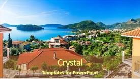  Presentation with holidays - Slides having holidays on beautiful lefkada nidri background and a tawny brown colored foreground