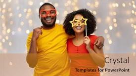  Presentation with party lights - Slide deck enhanced with holidays-photo-booth-and-people background and a gold colored foreground