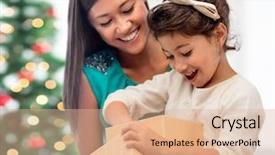  Presentation with christmas presents - Presentation theme featuring holidays presents christmas x-mas background and a coral colored foreground