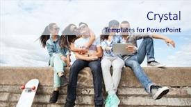  Presentation with holidays - Colorful presentation design enhanced with holidays teenage and technology concept backdrop and a sky blue colored foreground