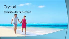  Presentation with walking together - Slides with holidays travel in perfect getaway background and a arctic colored foreground