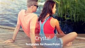  Presentation with teenage love - Audience pleasing theme consisting of holidays-vacation-love-and-people backdrop and a coral colored foreground