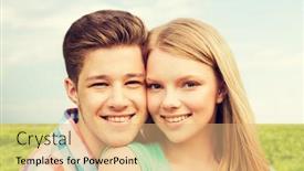  Presentation with teenage love - Theme having holidays-vacation-love-and-people background and a coral colored foreground