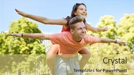  Presentation with teenage love - Colorful PPT theme enhanced with holidays vacation love and people backdrop and a yellow colored foreground