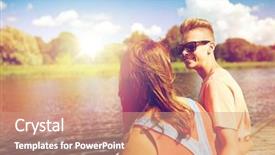  Presentation with teenage love - Presentation theme enhanced with holidays vacation love and people background and a coral colored foreground