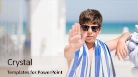  Presentation with navy - Colorful theme enhanced with  backdrop and a  colored foreground